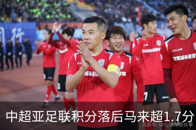中超亚足联积分落后马来超1.7分，28/29赛季或仅剩2亚冠席位